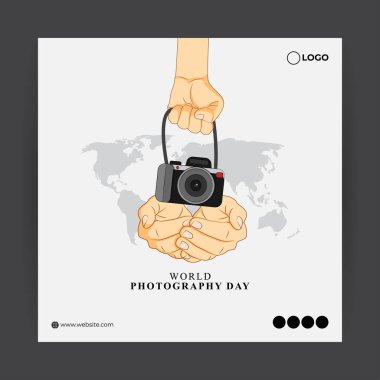 Dünya fotoğrafçılık günü için vektör illüstrasyonu