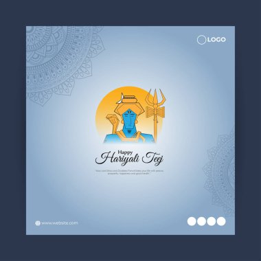 Happy Haryali Teej sosyal medya hikayesinin vektör illüstrasyonu