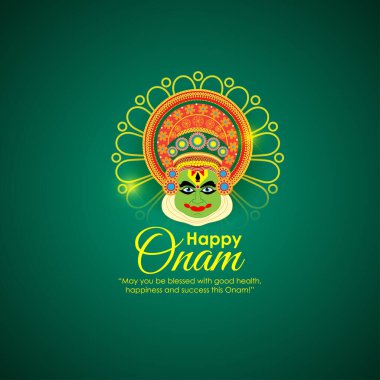 Happy Onam sosyal medya hikayesinin vektör illüstrasyonuName