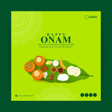 Happy Onam sosyal medya hikayesinin vektör illüstrasyonuName