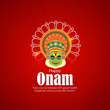 Happy Onam sosyal medya hikayesinin vektör illüstrasyonuName