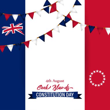 Cook Adaları Anayasa Günü 'nün vektör illüstrasyonu sosyal medya hikaye şablonu