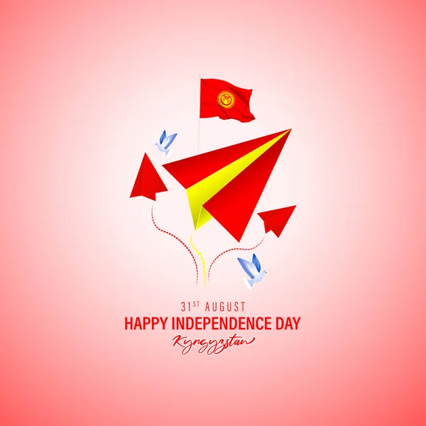 Illustration Vectorielle Modèle Modélisation Histoire Médias Sociaux Jour Indépendance Kirghizistan — Image vectorielle