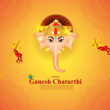 Mutlu Ganesh Chaturthi sosyal medya hikayesinin vektör illüstrasyonuName