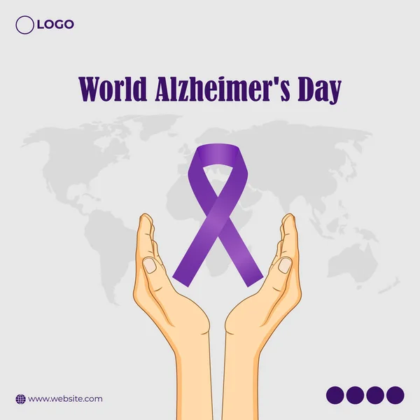 stock vector Vector illustration of World Alzheimers Day banner