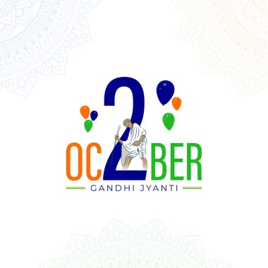 Happy Gandhi Jayanti sosyal medya besleme şablonunun vektör çizimi