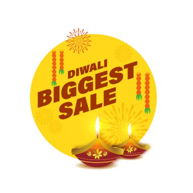 Mutlu Diwali Satışı sosyal medya besleme şablonunun vektör çizimi
