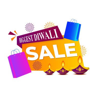 Mutlu Diwali Satışı sosyal medya besleme şablonunun vektör çizimi