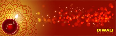Mutlu Diwali dekoratif arkaplan şablonunun vektör çizimi