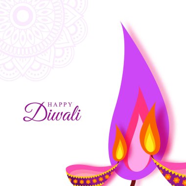 Mutlu Diwali sosyal medya besleme şablonunun vektör illüstrasyonu