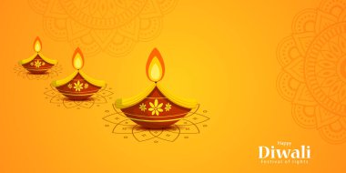 Mutlu Diwali sosyal medya besleme şablonunun vektör illüstrasyonu