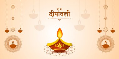 Mutlu Diwali sosyal medya besleme şablonunun vektör illüstrasyonu