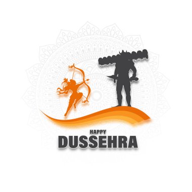 Happy Dussehra sosyal medya besleme şablonunun vektör çizimi