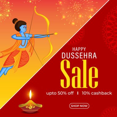 Happy Dussehra Sosyal medya besleme şablonu temsilcisi