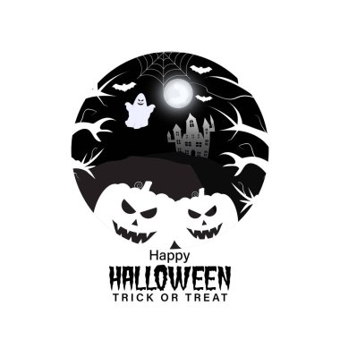 Mutlu Cadılar Bayramı sosyal medya şablonunun vektör çizimi