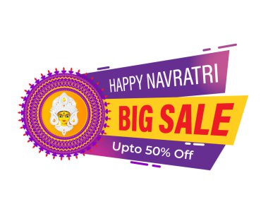 Vector illustration of Happy Navratri Sale social media feed template clipart