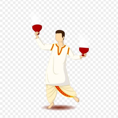 Beautiful dancing guy illustration on transparent background