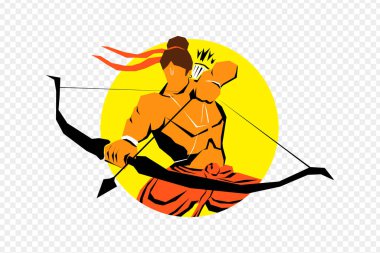 Vector illustration of lord Ram on transparent background clipart