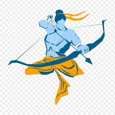 Vector illustration of lord Ram on transparent background clipart