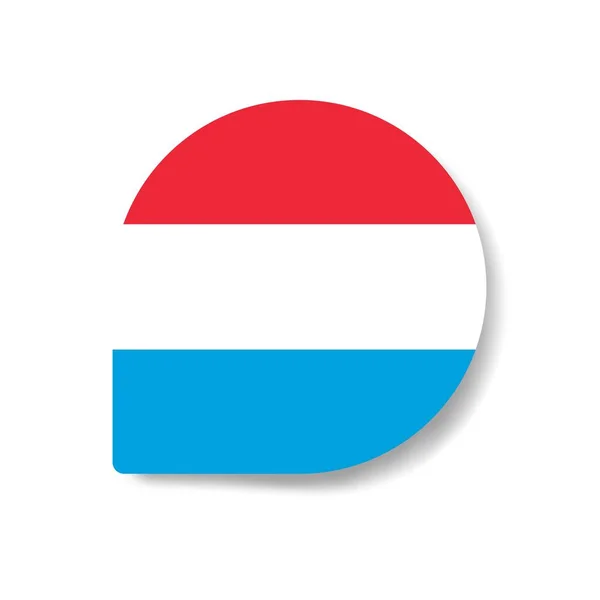 Luxemburgo Desplegar Icono Bandera Con Sombra Sobre Fondo Blanco — Foto de Stock