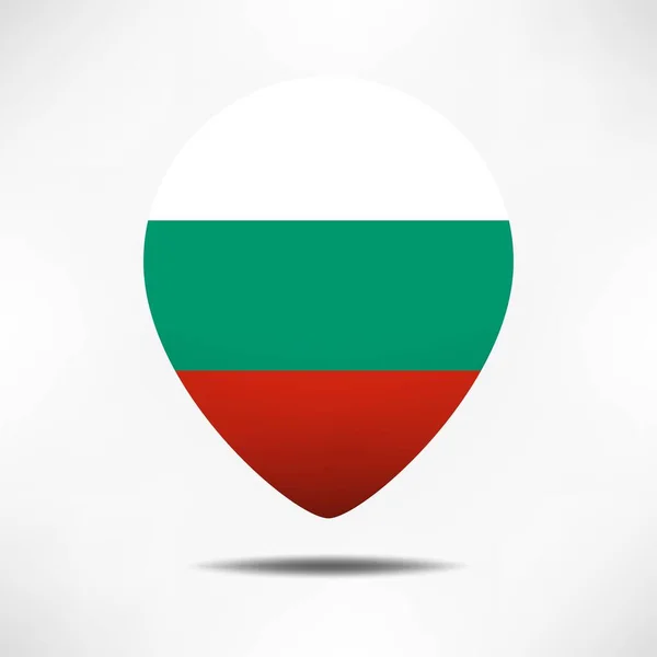 Bulgaria Map Pointers Flag Shadow Pin Flag — Stock Photo, Image