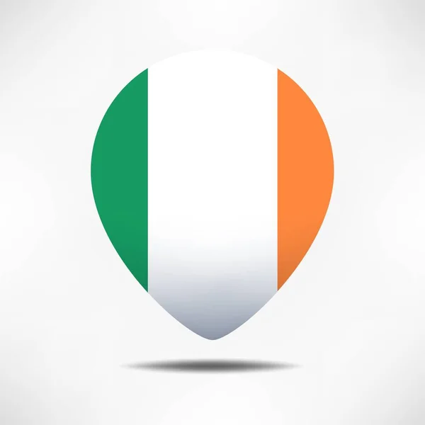 Irlandia Mapuje Wskaźniki Flagi Cieniem Flaga Szpilki — Zdjęcie stockowe