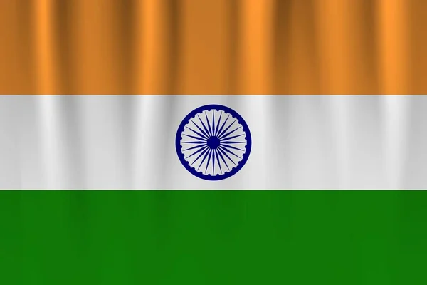 Vectorvlag Van India India Zwaaiende Vlag Achtergrond — Stockfoto