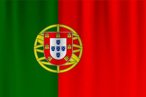 Bandera Vectorial Portugal Portugal Ondeando Bandera Fondo — Foto de Stock
