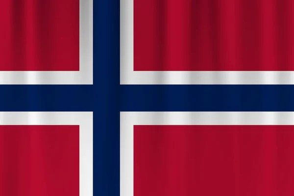 Векторний Прапор Норвегії Норвегія Махає Прапором — стокове фото