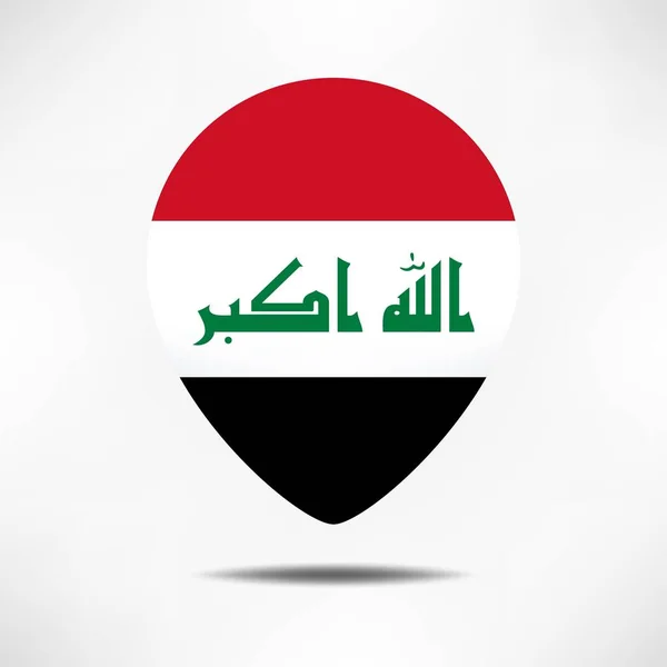 Mapa Iraque Aponta Bandeira Com Sombra Bandeira Pino — Fotografia de Stock