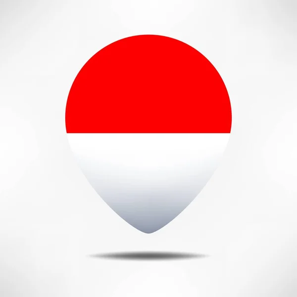 Флаг Индонезии Карте Указателей Тенью Пин Флаг — стоковое фото