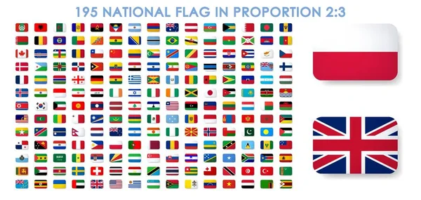 Todas Bandeiras Nacionais Mundo Com Nomes Bandeira Vetorial Alta Qualidade — Fotografia de Stock