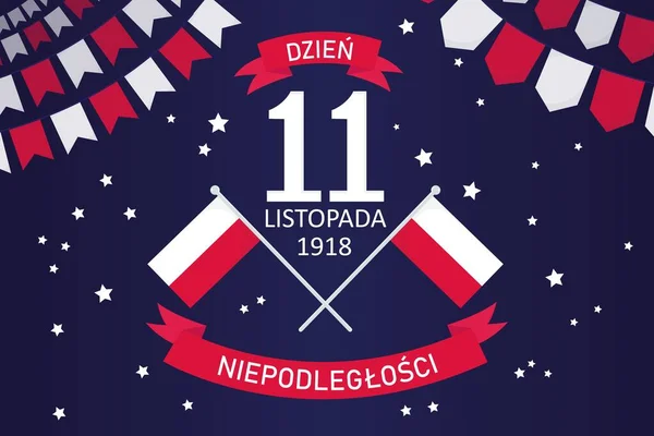 Polónia Independência Dia Vetor Banner Cartão Saudação Férias Polonesas Novembro — Fotografia de Stock