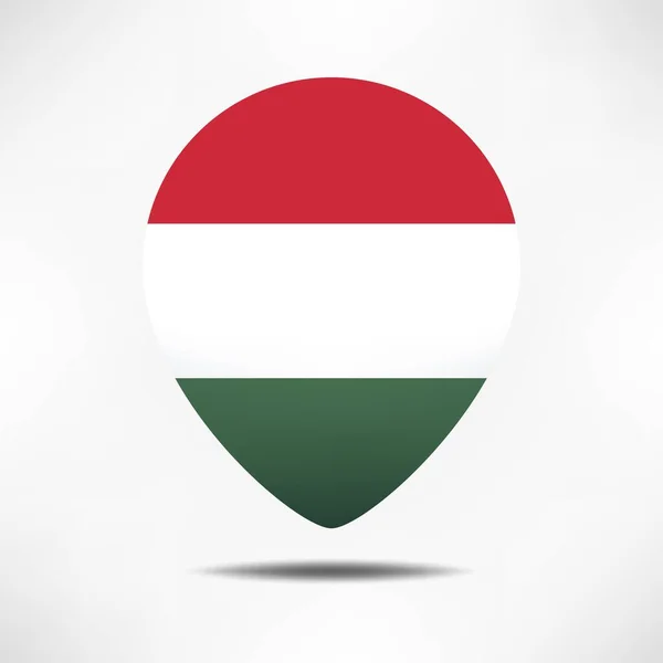 Hungary Map Pointers Flag Shadow Pin Flag — Stock Photo, Image