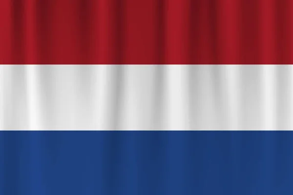 Vectorvlag Van Nederland Nederland Zwaaiende Vlag Achtergrond — Stockfoto