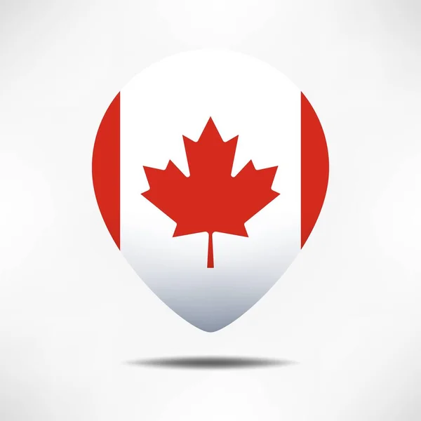 Canada Kaart Wijzers Vlag Met Schaduw Pijnboomvlag — Stockfoto