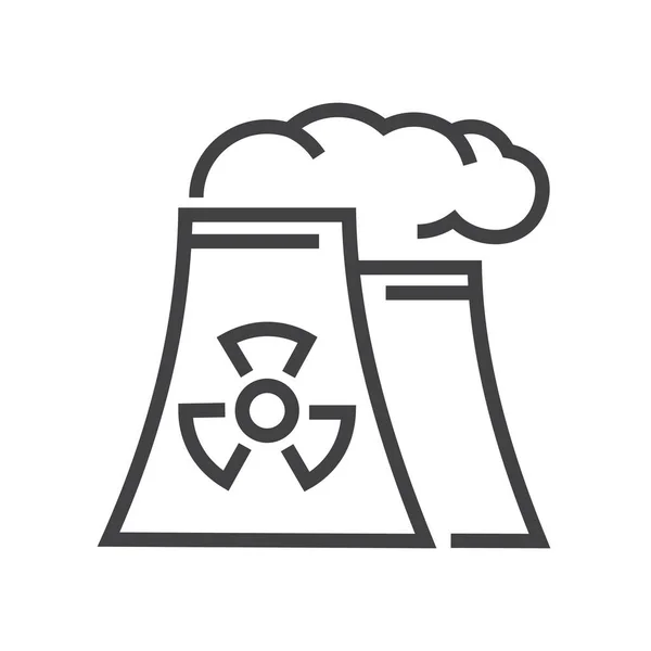 Atomerőmű Atomenergia Jellel Ökológia Ikonok Szerkesztheted Vonal Ikonját — Stock Vector