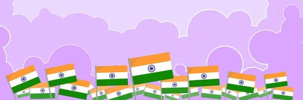 Szczęśliwego Dnia Niepodległości Indiach Plakat Wakacyjny Kartka Okolicznościowa Baner — Wektor stockowy