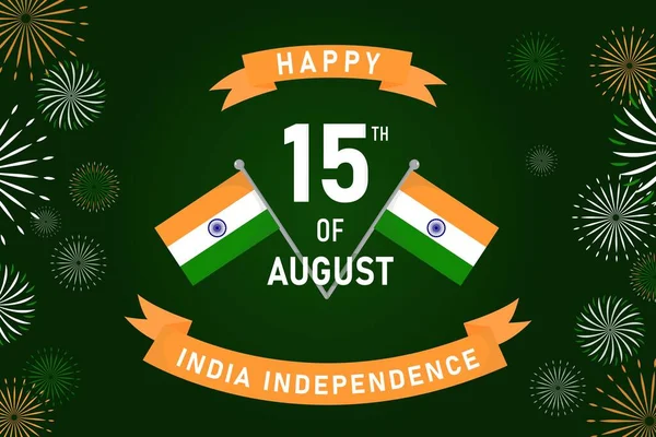 Buon Giorno Indipendenza India Manifesto Festa Biglietto Auguri Banner — Vettoriale Stock