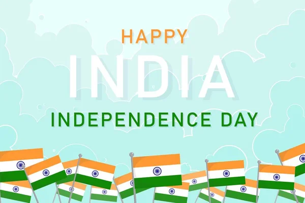 Χαρούμενη Ημέρα Ανεξαρτησίας Στην Ινδία Holiday Poster Ευχετήρια Κάρτα Banner — Διανυσματικό Αρχείο