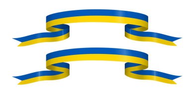 Bağımsızlık Günü dekorasyonu için Ukrayna renginde bayrak kurdelesi