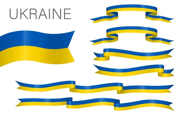Bağımsızlık Günü dekorasyonu için Ukrayna renginde bayrak kurdelesi.