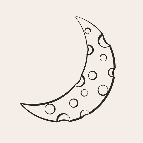 Икона Луны Хэллоуина Черно Белая — стоковый вектор