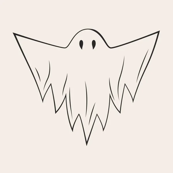 Icono Fantasma Halloween Blanco Negro — Archivo Imágenes Vectoriales