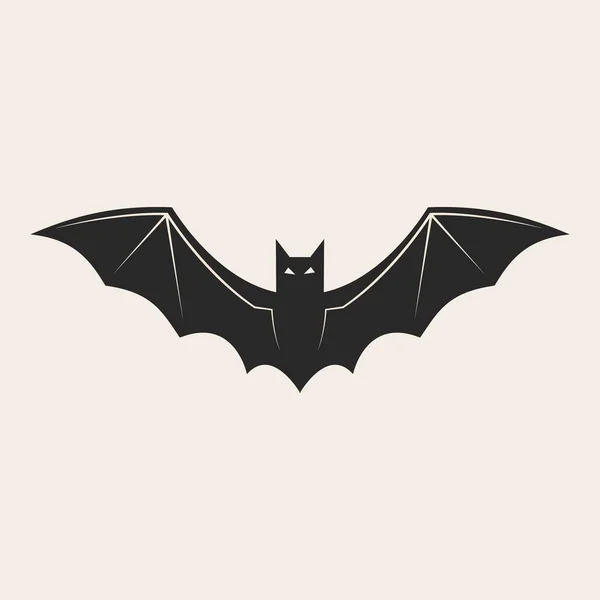 Halloween Bat Icon Black White — Stock Vector
