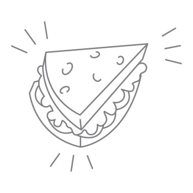 Beyaz arkaplanda ince sandviç çizgisi simgesi