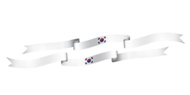 Bağımsızlık Günü dekorasyonu için Güney Kore 'nin renklerine sahip bir kurdele seti.