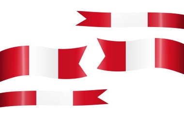Bağımsızlık Günü dekorasyonu için Peru renklerine sahip bayrak kurdelesi seti.