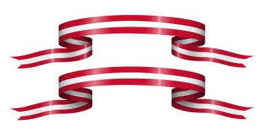 Bağımsızlık Günü dekorasyonu için Avusturya bayrağı desenli kurdele seti.