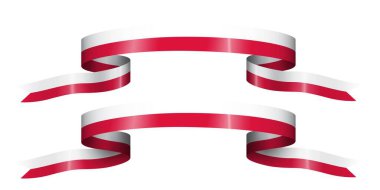 Bağımsızlık Günü dekorasyonu için Polonya 'nın renklerine sahip bayrak kurdelesi seti